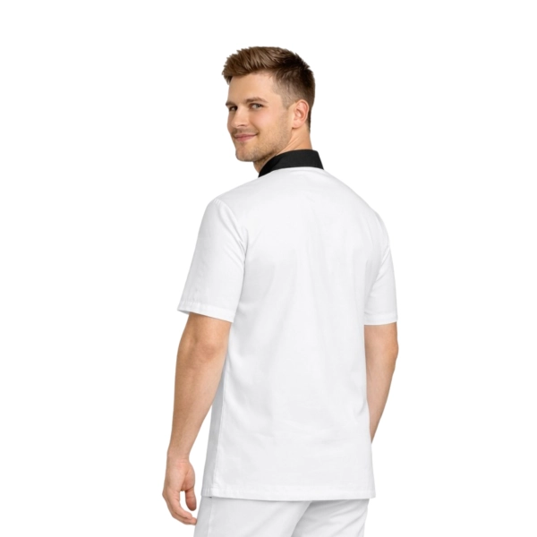 Bluza kucharska biała krótki rękaw wstawki czarne roz.3XL